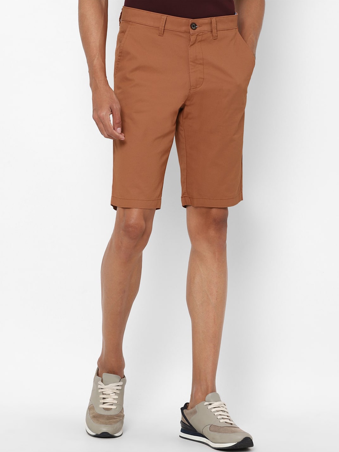 

Allen Solly Men Orange Slim Fit Pure Cotton Shorts