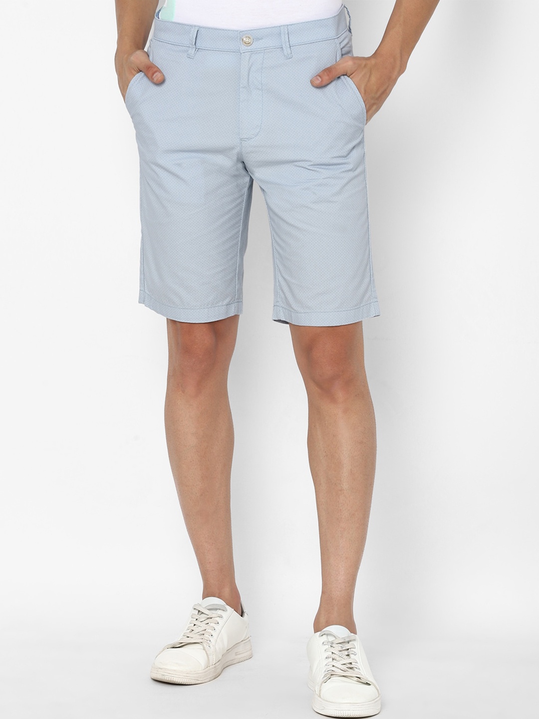 

Allen Solly Men Blue Solid Slim Fit Cotton Regular Shorts