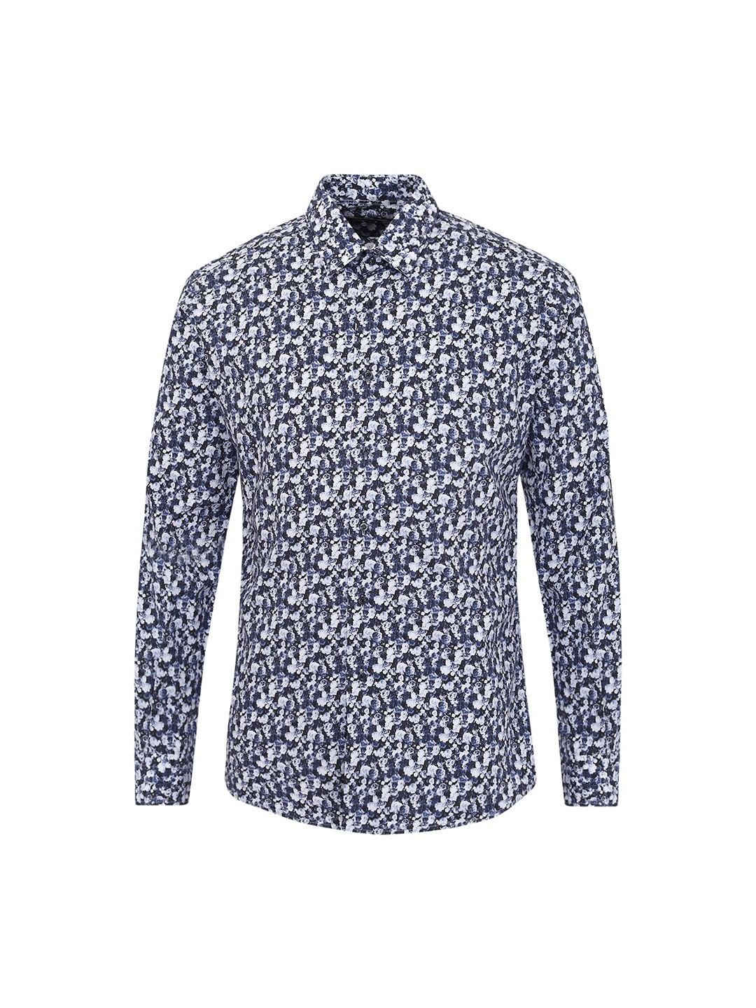 

LAGERFELD Men Blue Floral Printed Cotton Formal Shirt