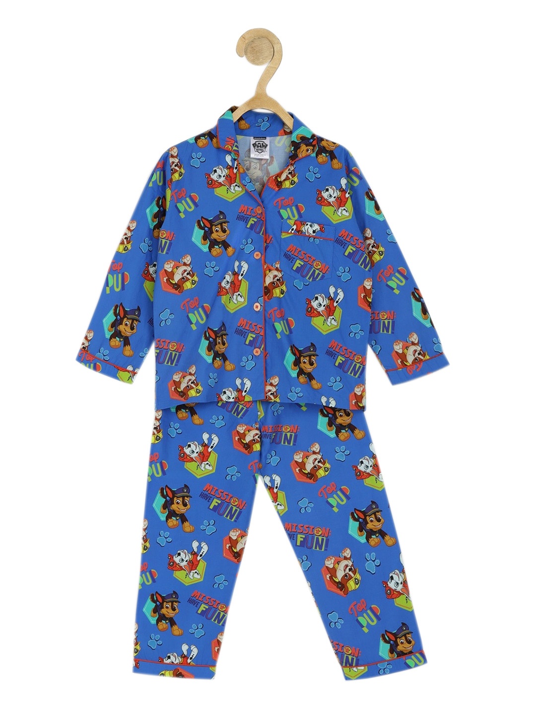 

shopbloom Unisex Kids Blue Printed Night suit