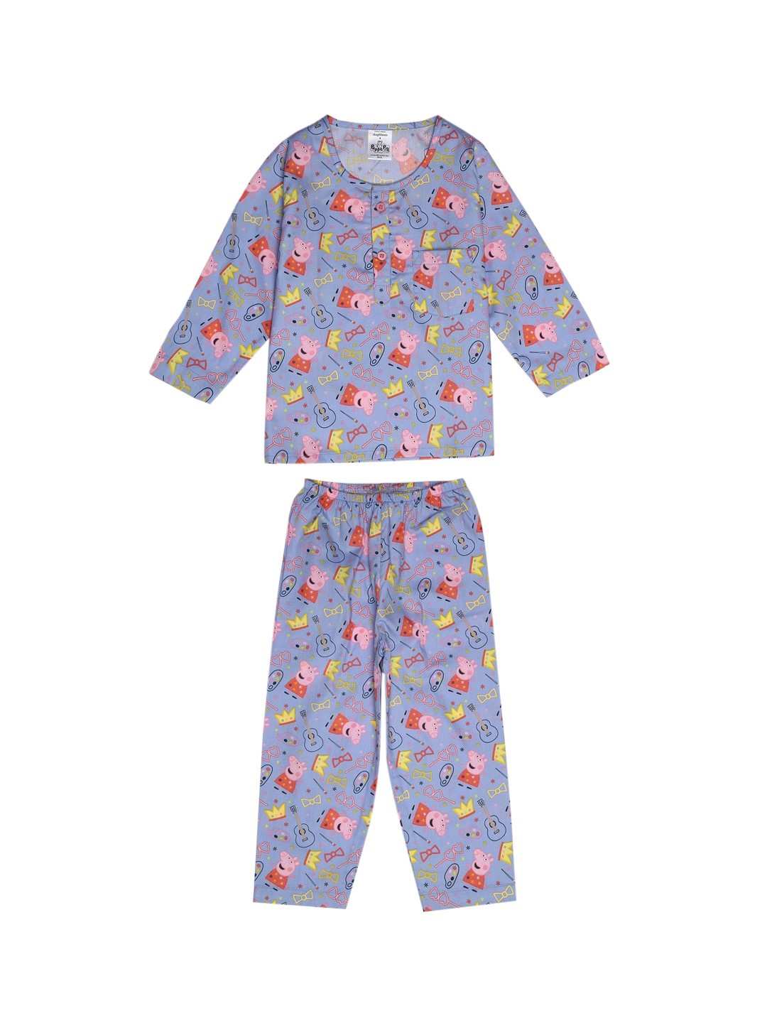 

shopbloom Kids Blue Peppa Pig Printed Night suit