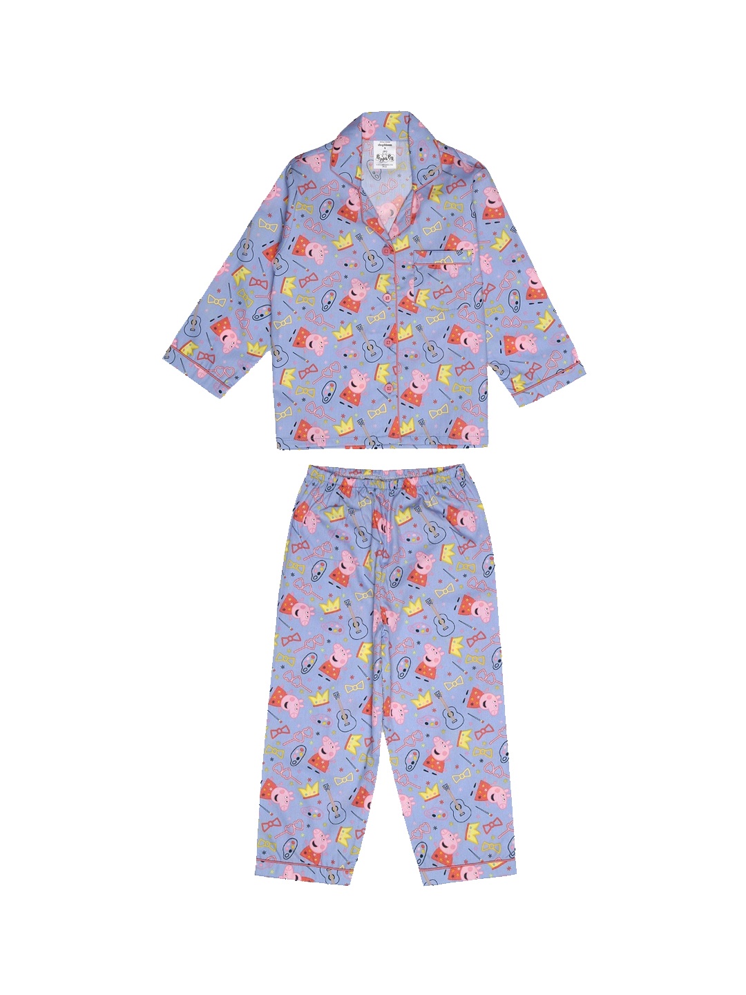 

shopbloom Unisex Kids Blue Printed Night suit