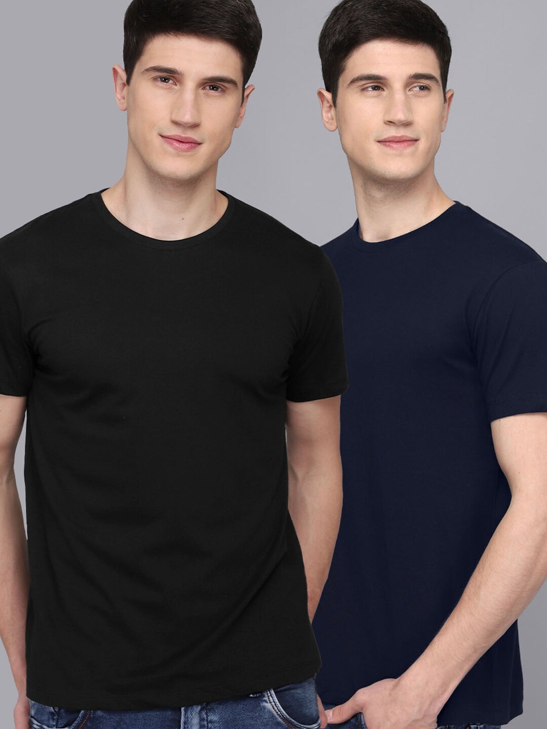 

Free Authority Men Pack of 2 Pure Cotton T-shirt, Black
