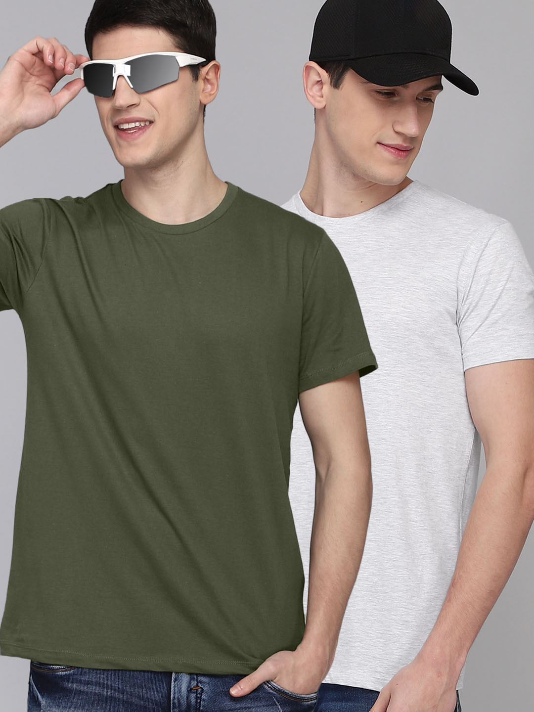 

Free Authority Men Green & White Pack Of 2 Cotton T-shirt