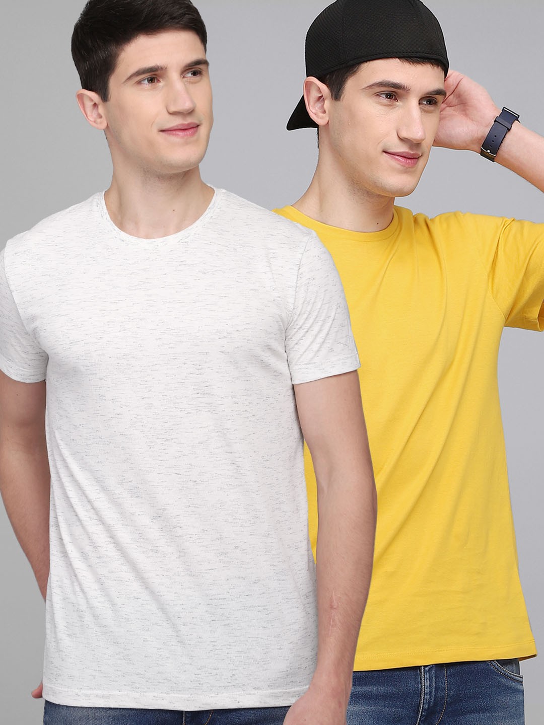 

Free Authority Men Pack of 2 Pure Cotton T-shirts, White