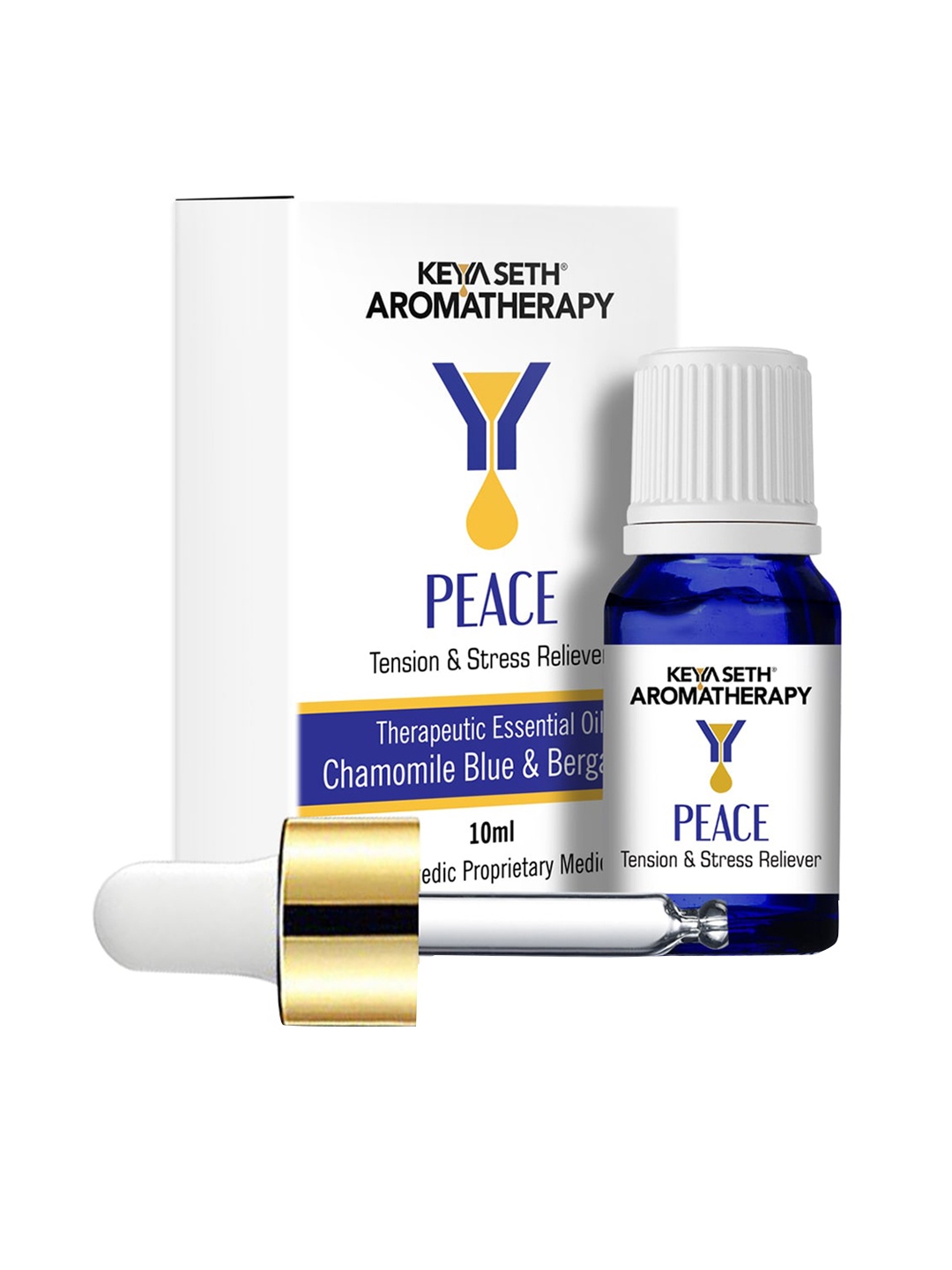 

KEYA SETH Peace Tension & Stress Reliever Chamomile Blue Therapeutic Essential Oil - 10 ml, White