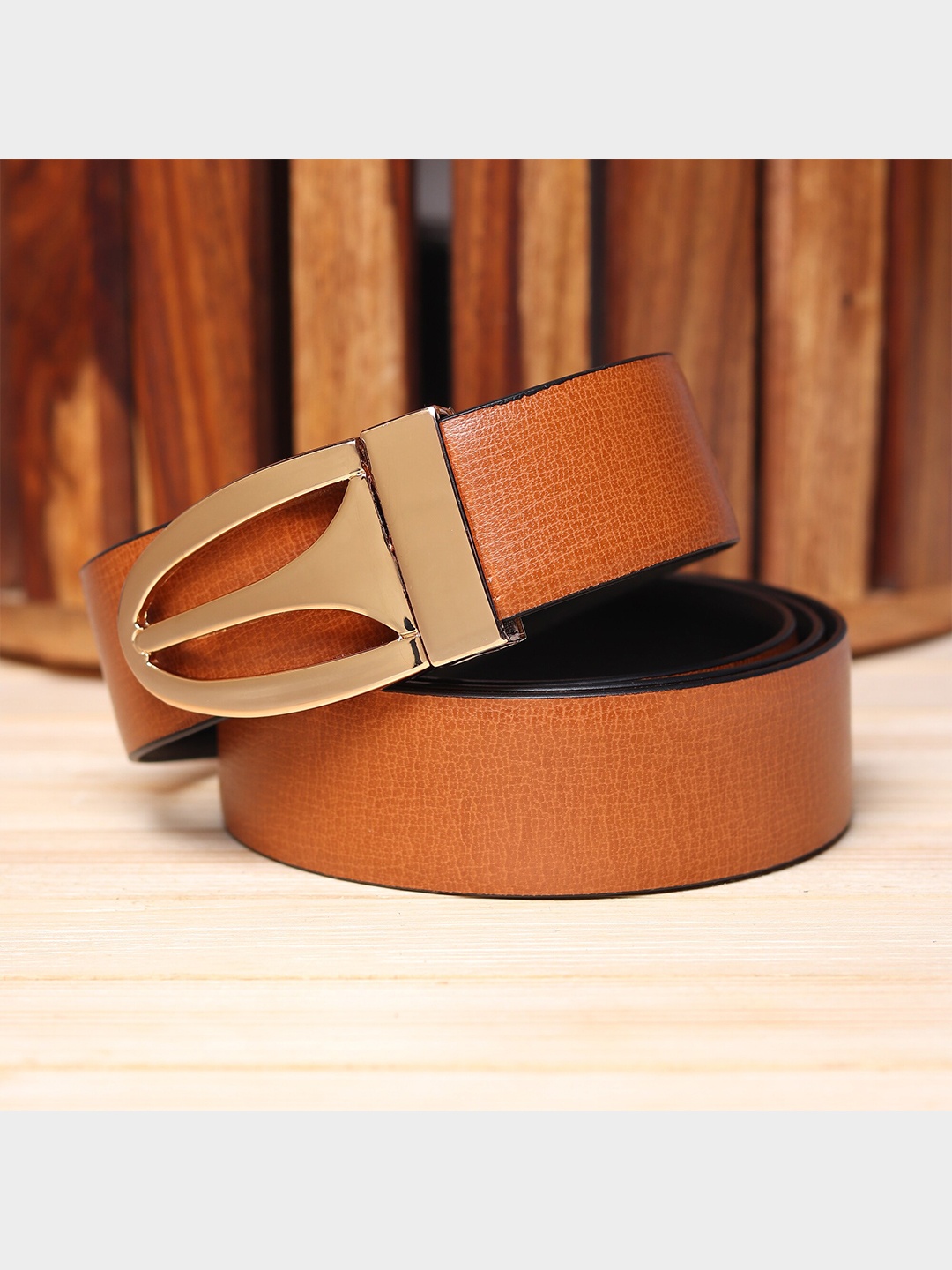 

Kastner Men Tan Textured Reversible Formal Belt