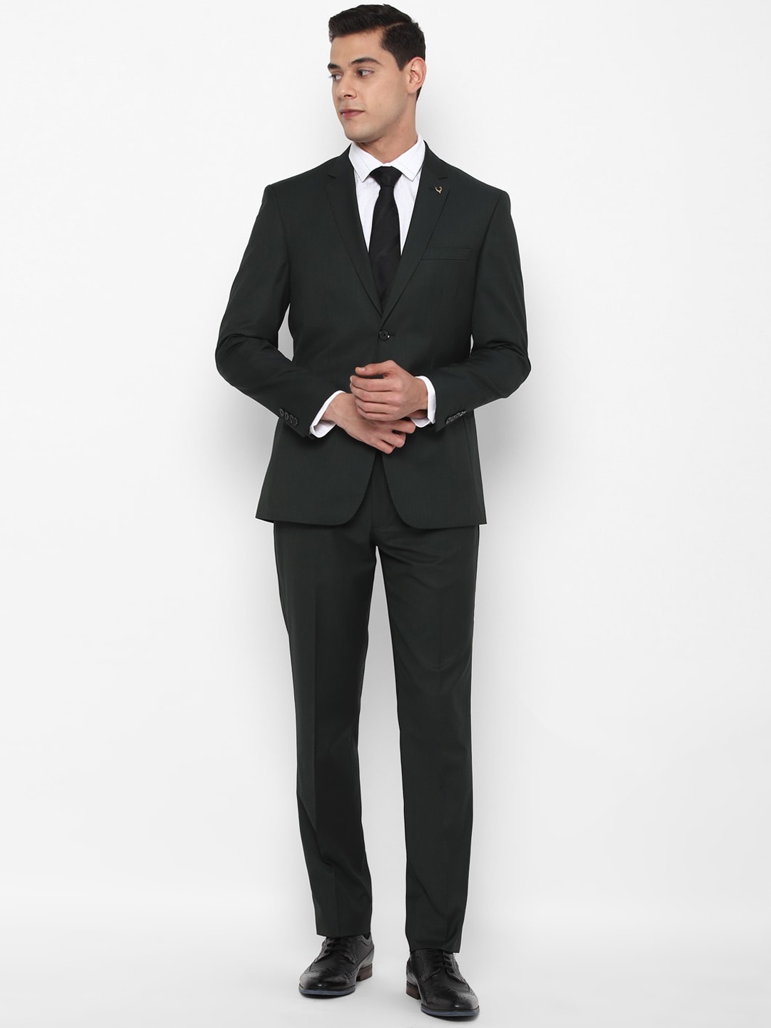 

Allen Solly Men Grey Solid Single-Breasted Slim-Fit 2-Piece Suit