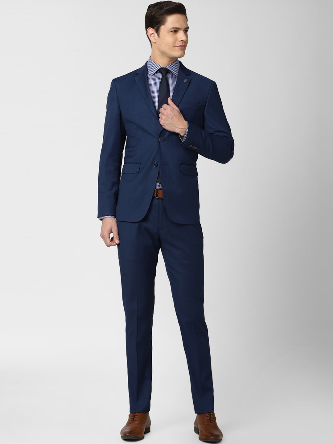 

Peter England Elite Men Navy Blue Solid Slim-Fit 2 Piece Formal Suit
