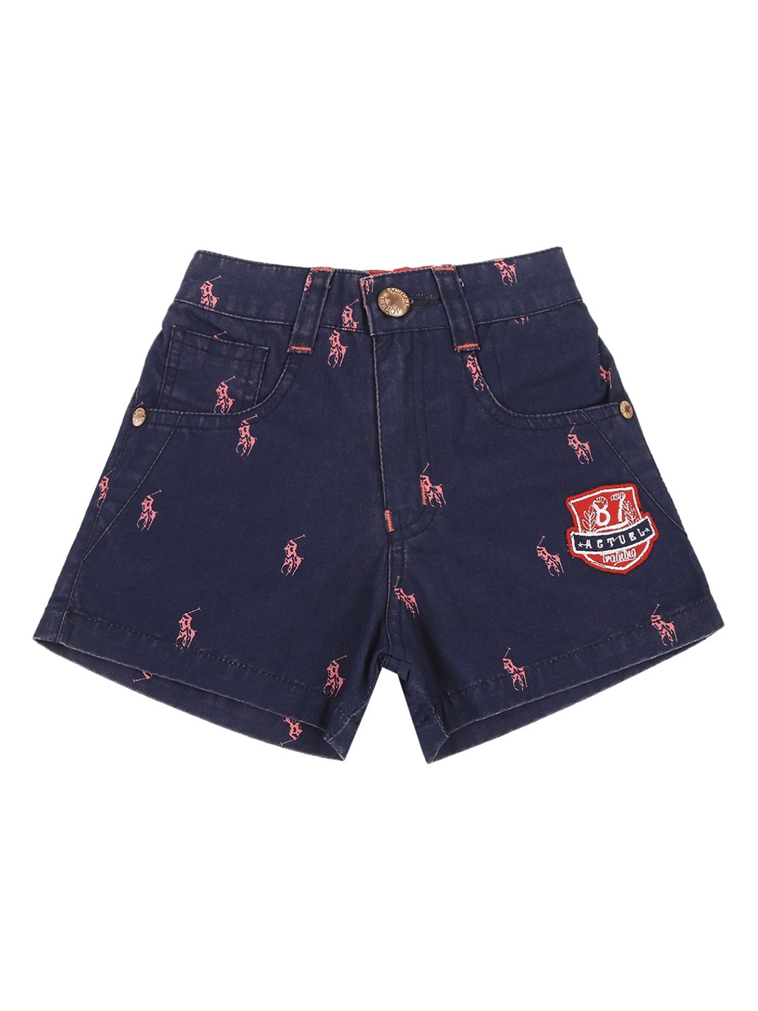 

Actuel Boys Blue Regular Fit Conversational Printed Shorts