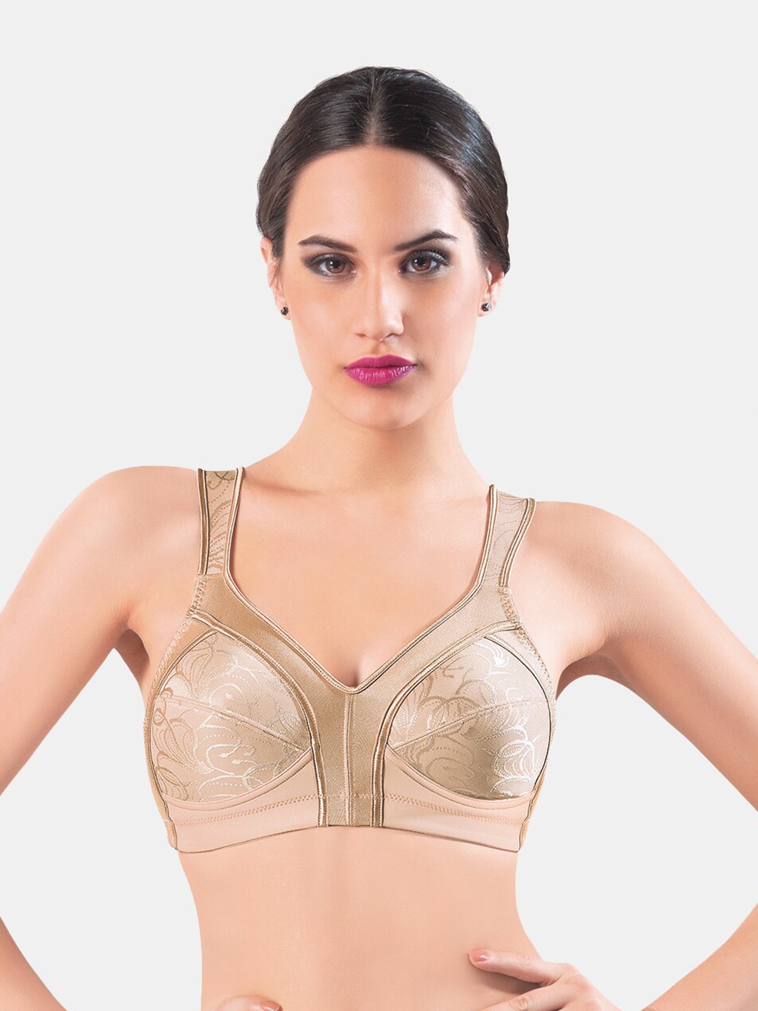 

Dazzle Nude-Coloured Embroidered Bra