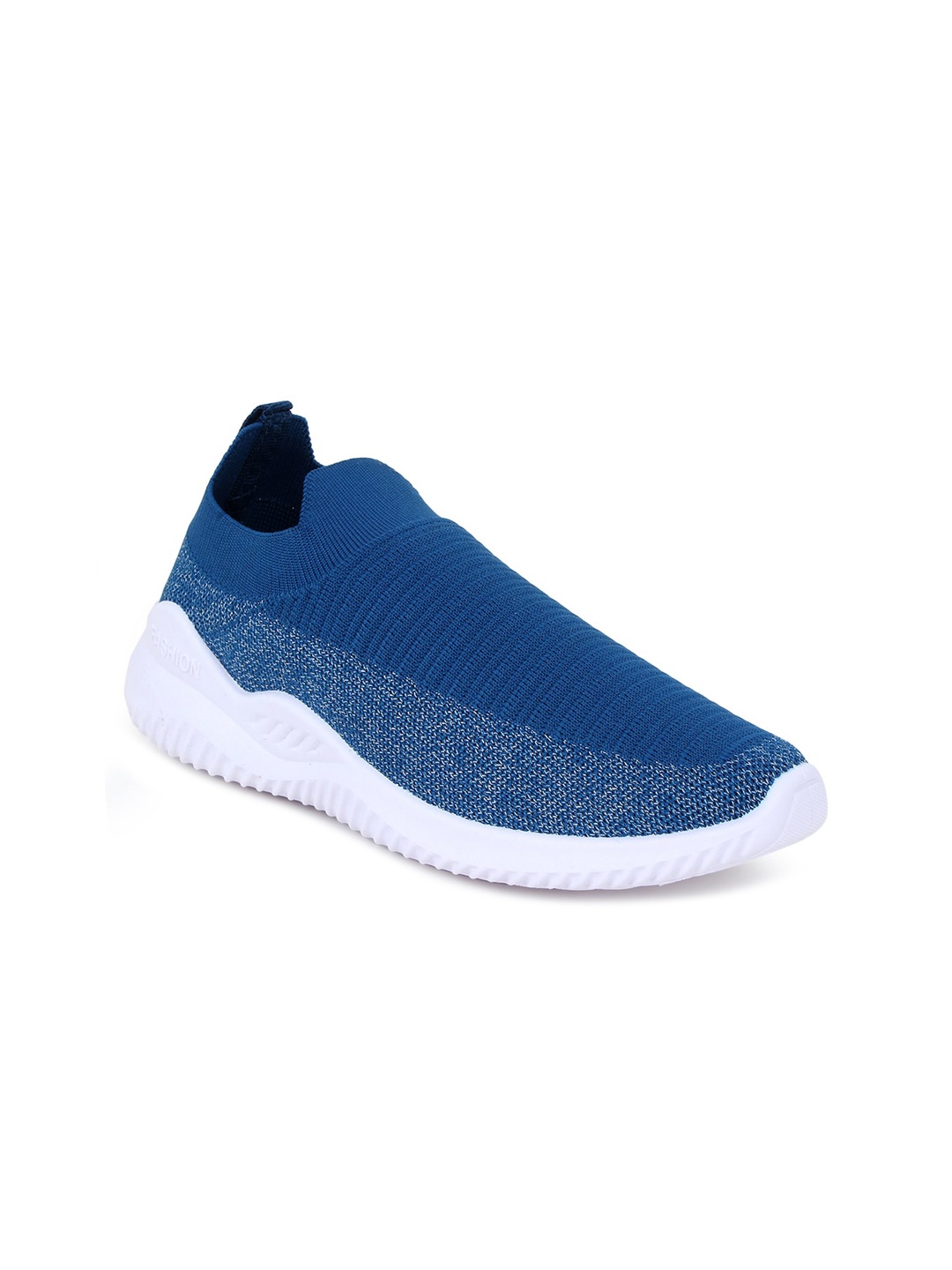 

Champs Women Turquoise Blue Woven Design Slip-On Sneakers