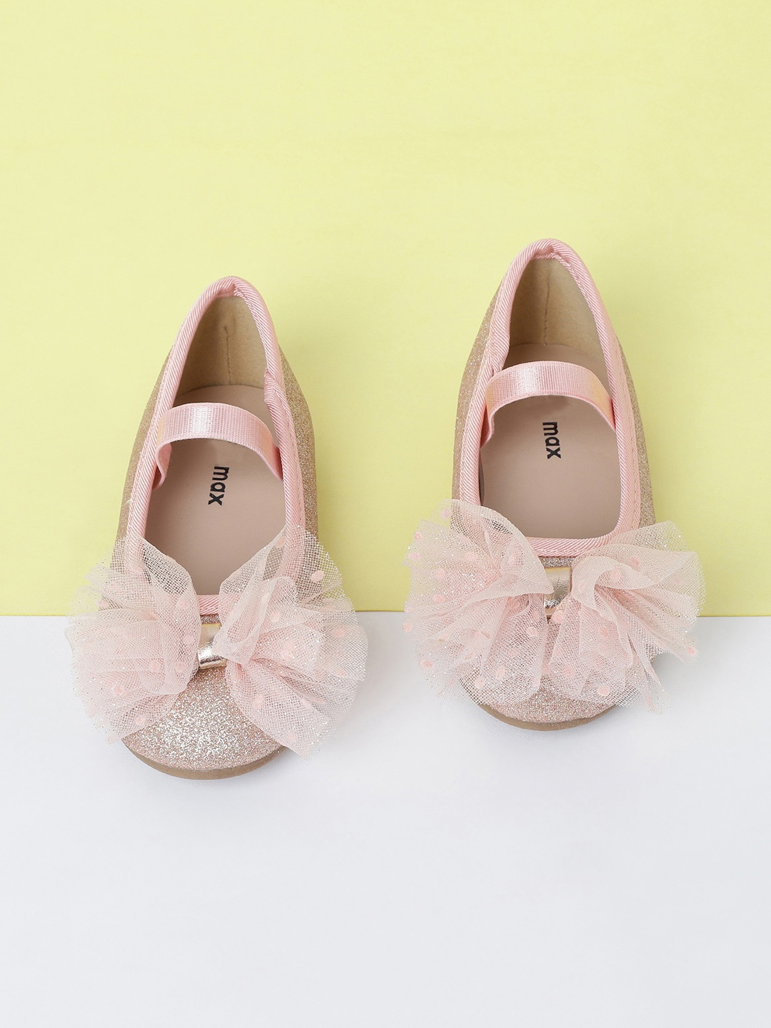 

max Girls Pink Textured PU Loafers with Bow