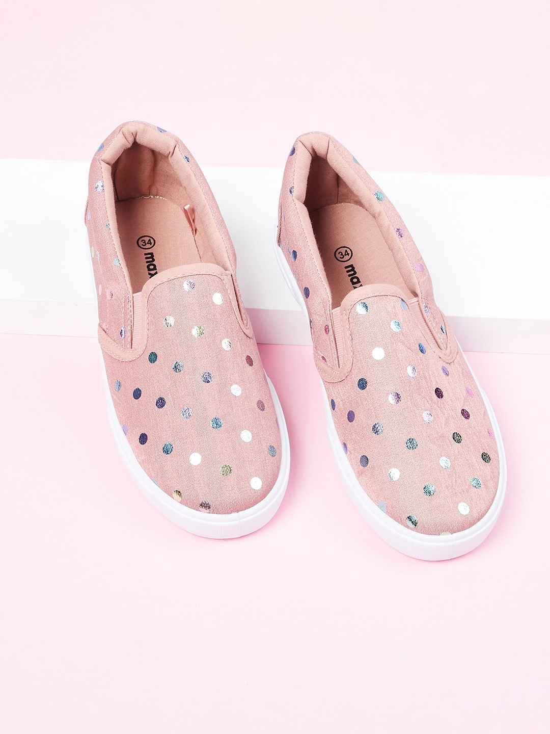 

max Girls Pink Printed Espadrilles