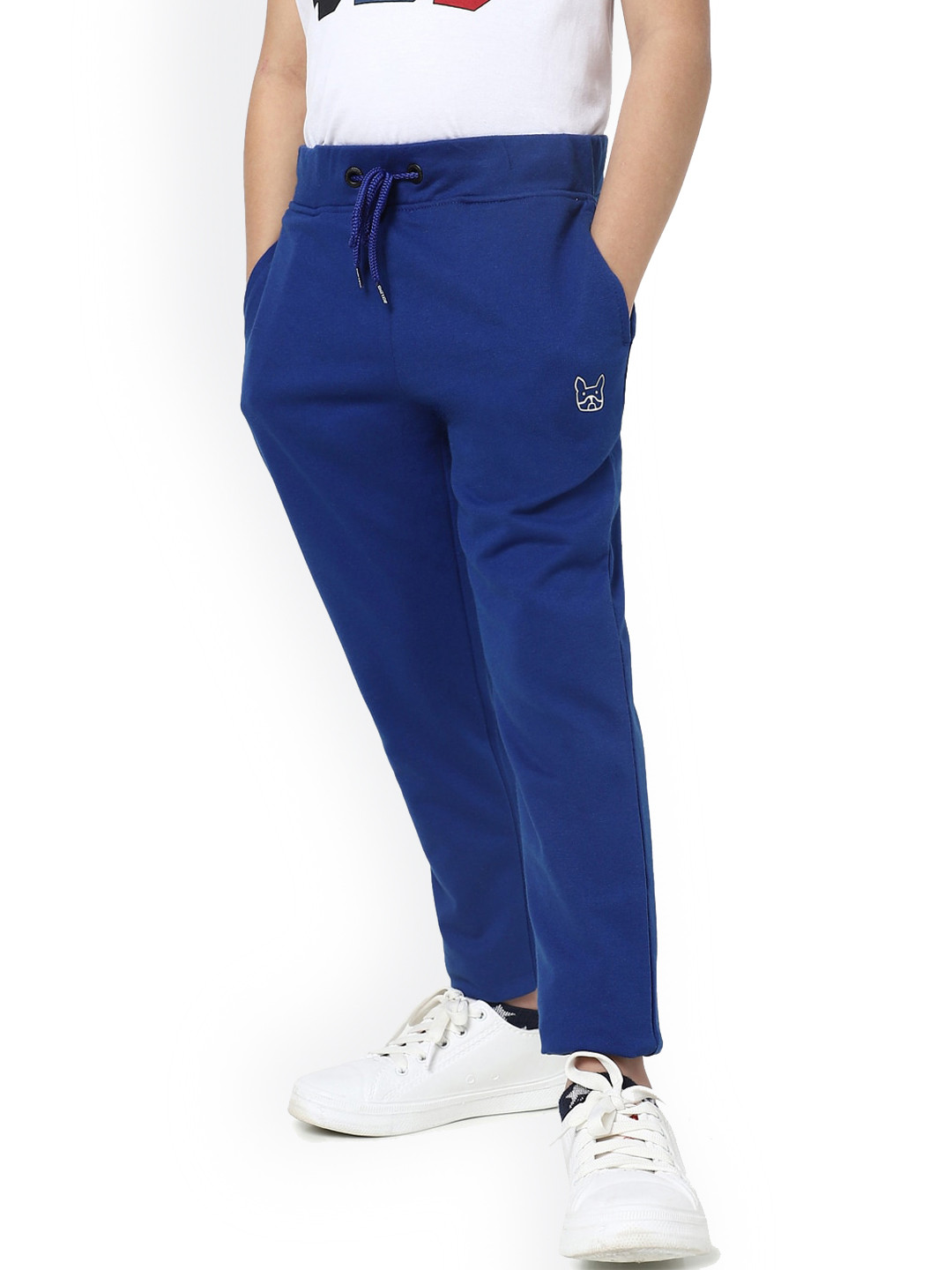 

Jack & Jones Boys Blue Solid Cotton Track Pant