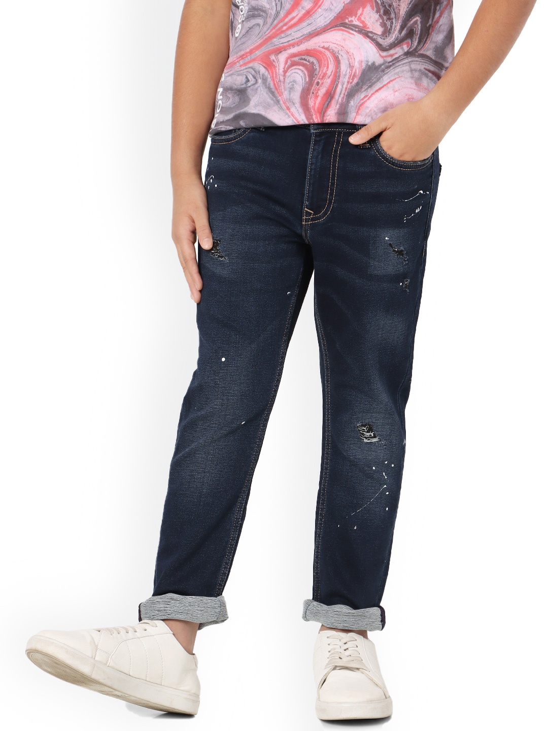 

Jack & Jones Boys Blue Regular Fit Low Distress Light Fade Jeans