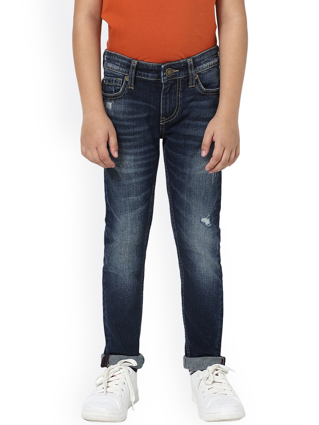 

Jack & Jones Boys Blue Low Distress Regular Fit Heavy Fade Jeans