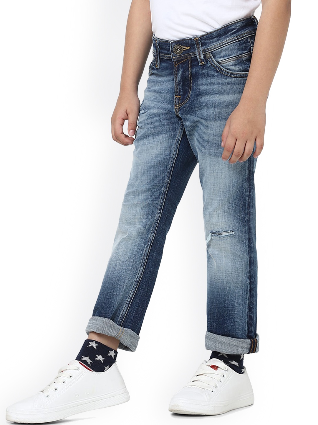 

Jack & Jones Boys Blue Mildly Distressed Heavy Fade Jeans