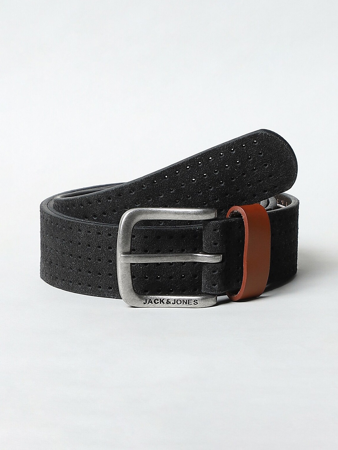 

Jack & Jones Men Black Textured Leather Belt