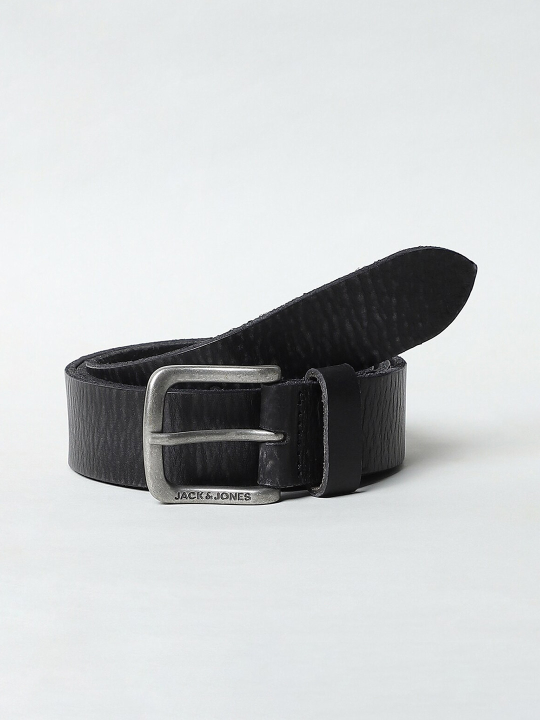 

Jack & Jones Men Black Leather Belt