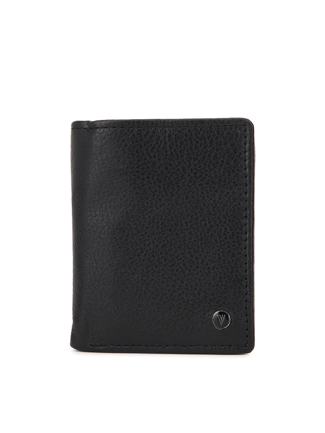 

Van Heusen Men Black Textured Leather Two Fold Wallet