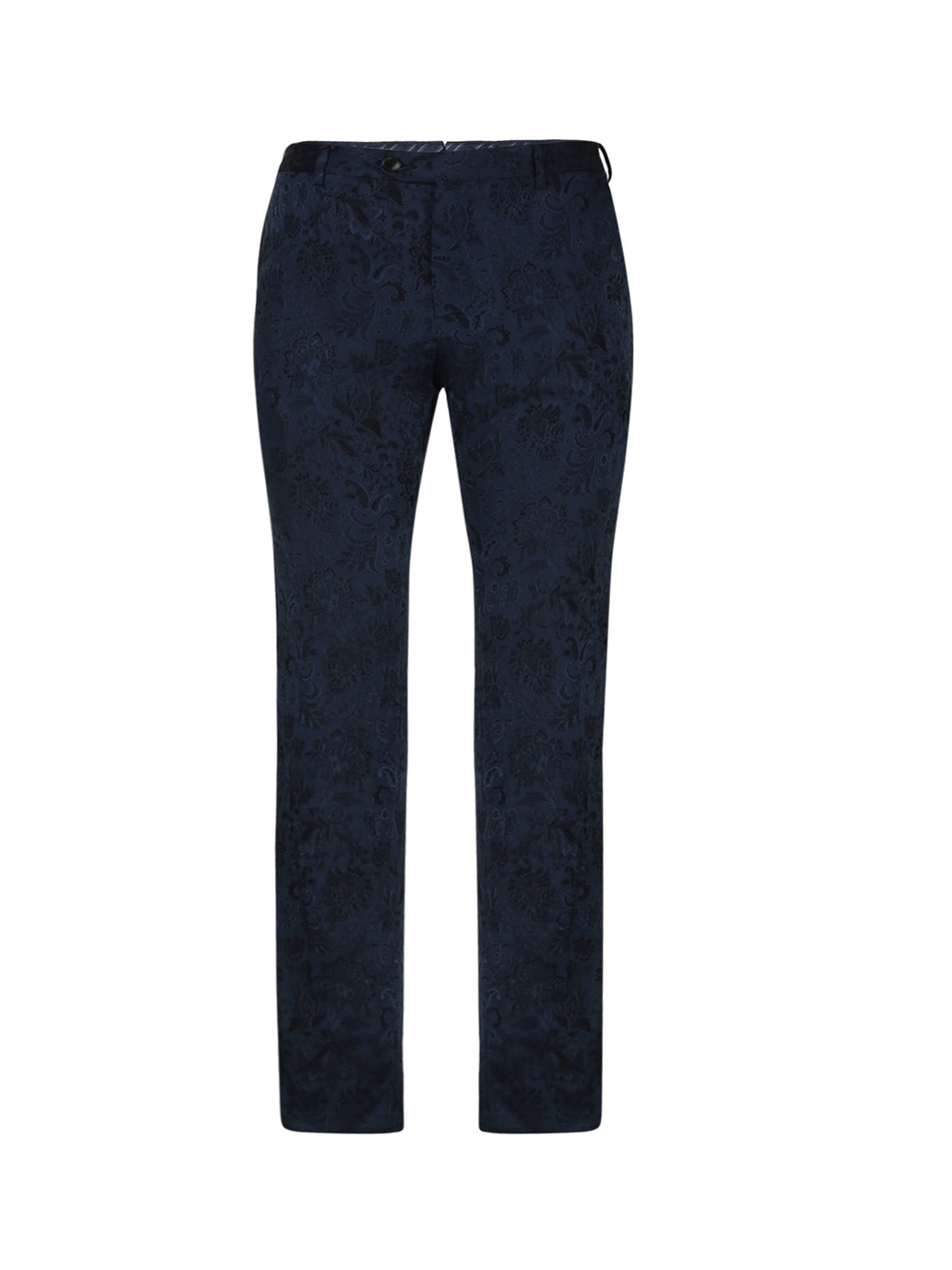 

ETRO Men Blue Regular Fit Floral Printed Woolen Trousers