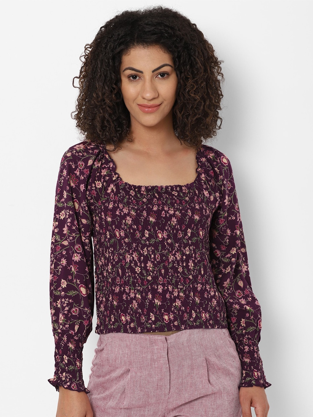 

Allen Solly Woman Women Purple Floral Printed Top