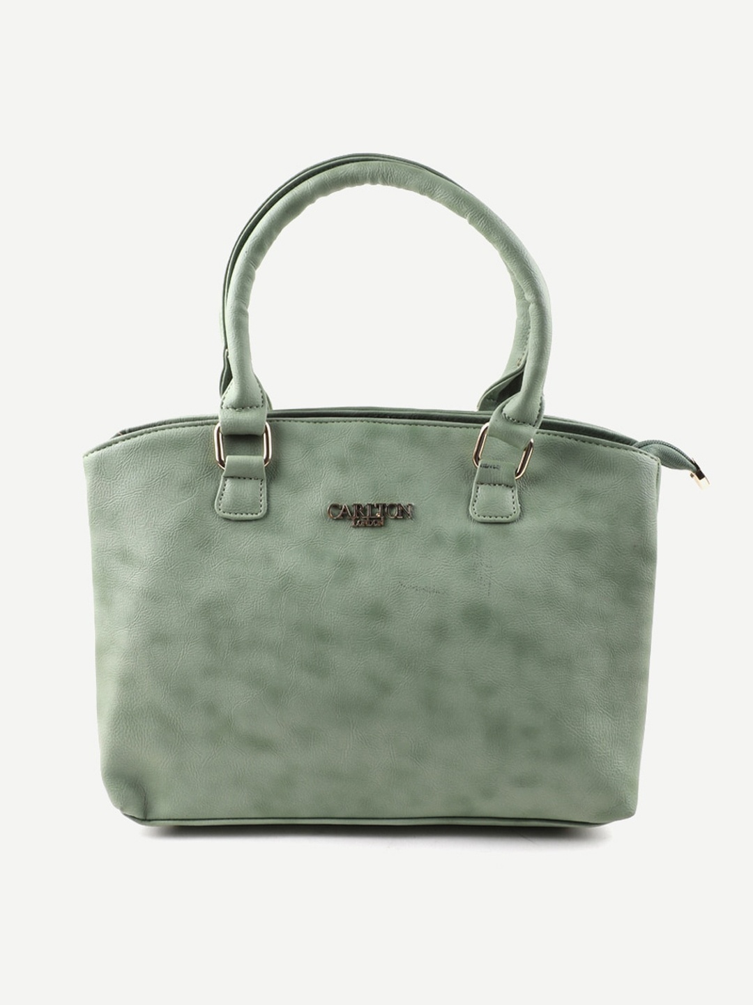 

Carlton London Green Textured Structured Handheld Bag