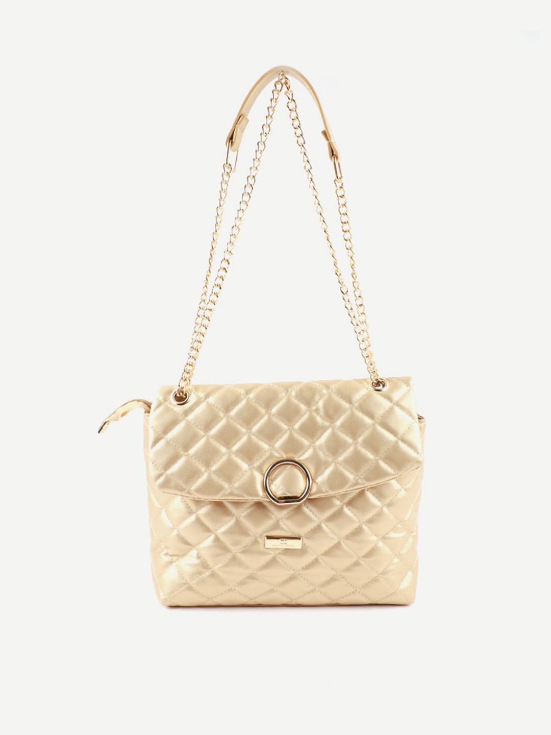 

Carlton London Gold-Toned Textured Structured Sling Bag with Quilted
