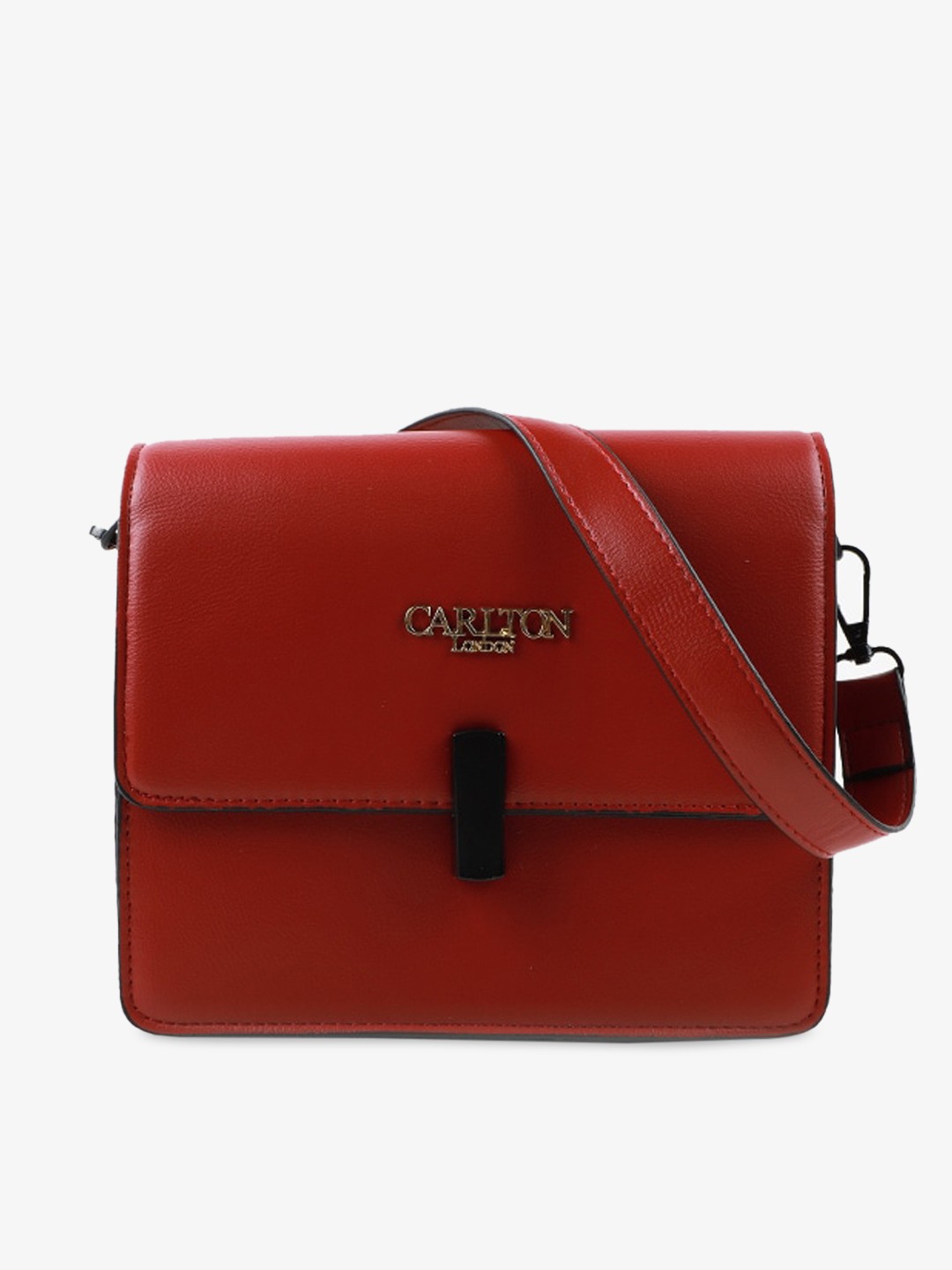 

Carlton London Red Structured Sling Bag with Tasselled