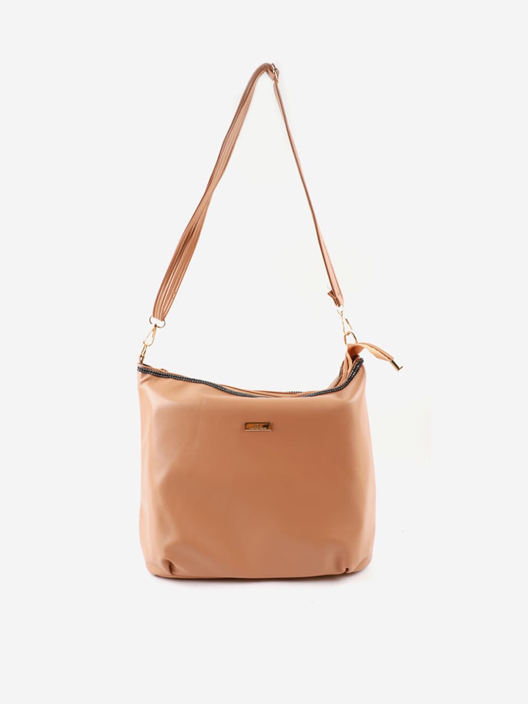 

Carlton London Tan Brown Structured Hobo Bag