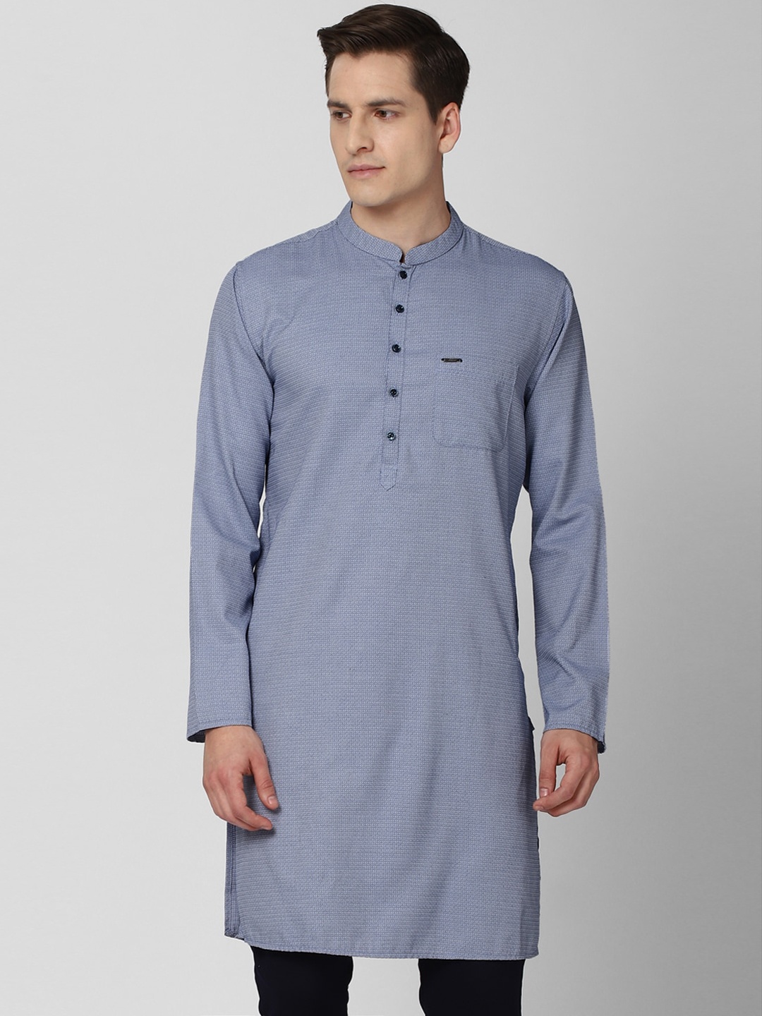 

Peter England Men Blue Solid Kurta