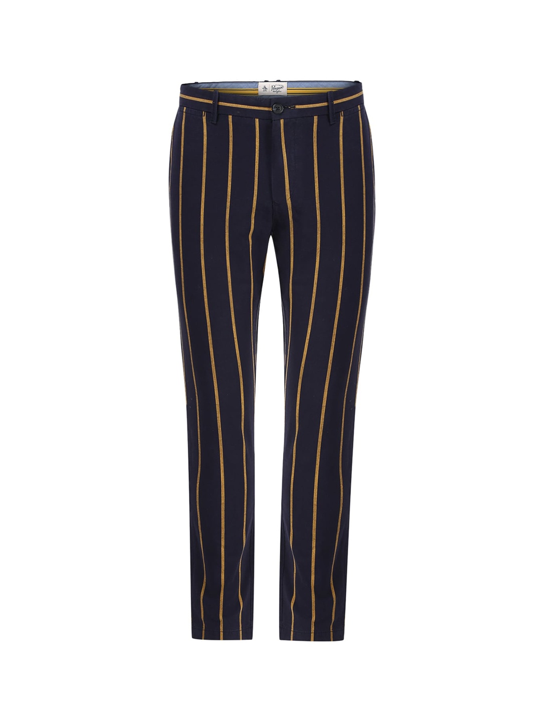 

Original Penguin Men Navy Blue Regular Fit Striped Trousers
