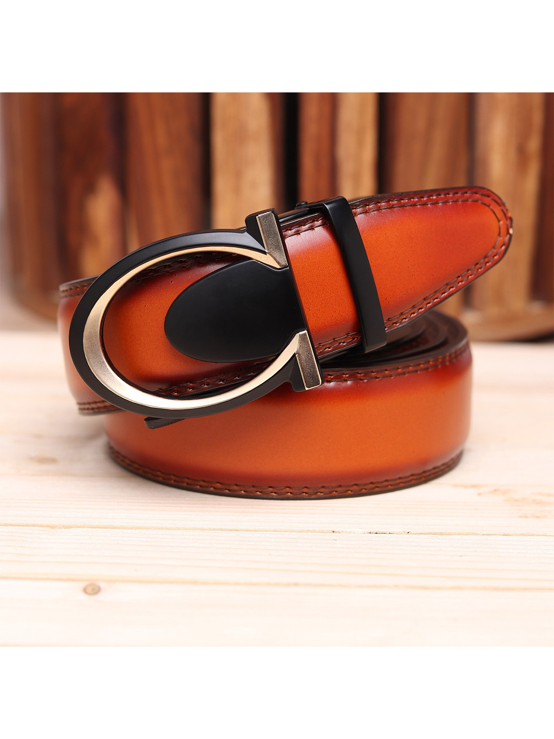 

Kastner Men Tan Brown Solid Artificial Leather Belt