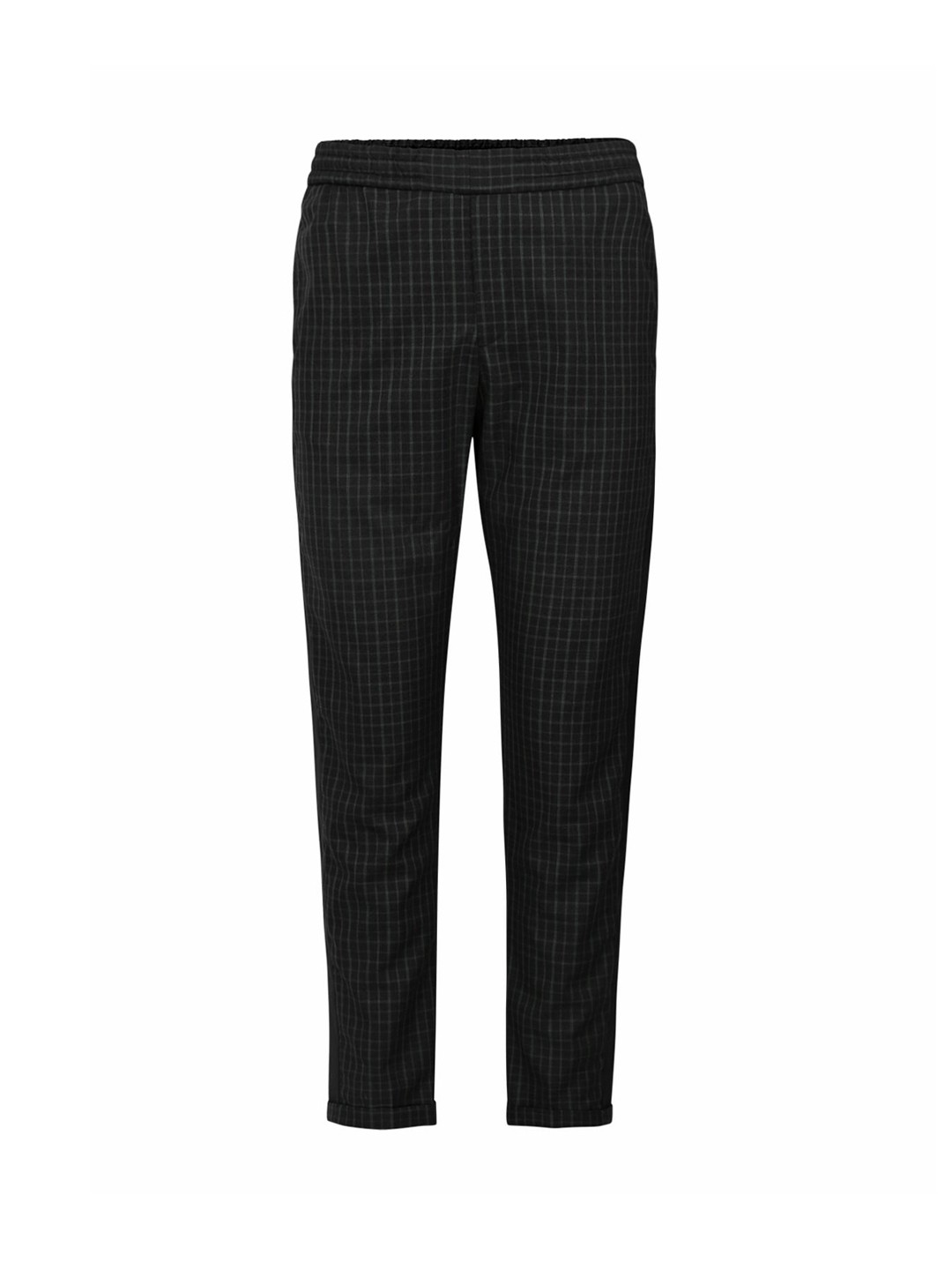 

PS By Paul Smith Men Black Checked Pure Cotton Trousers