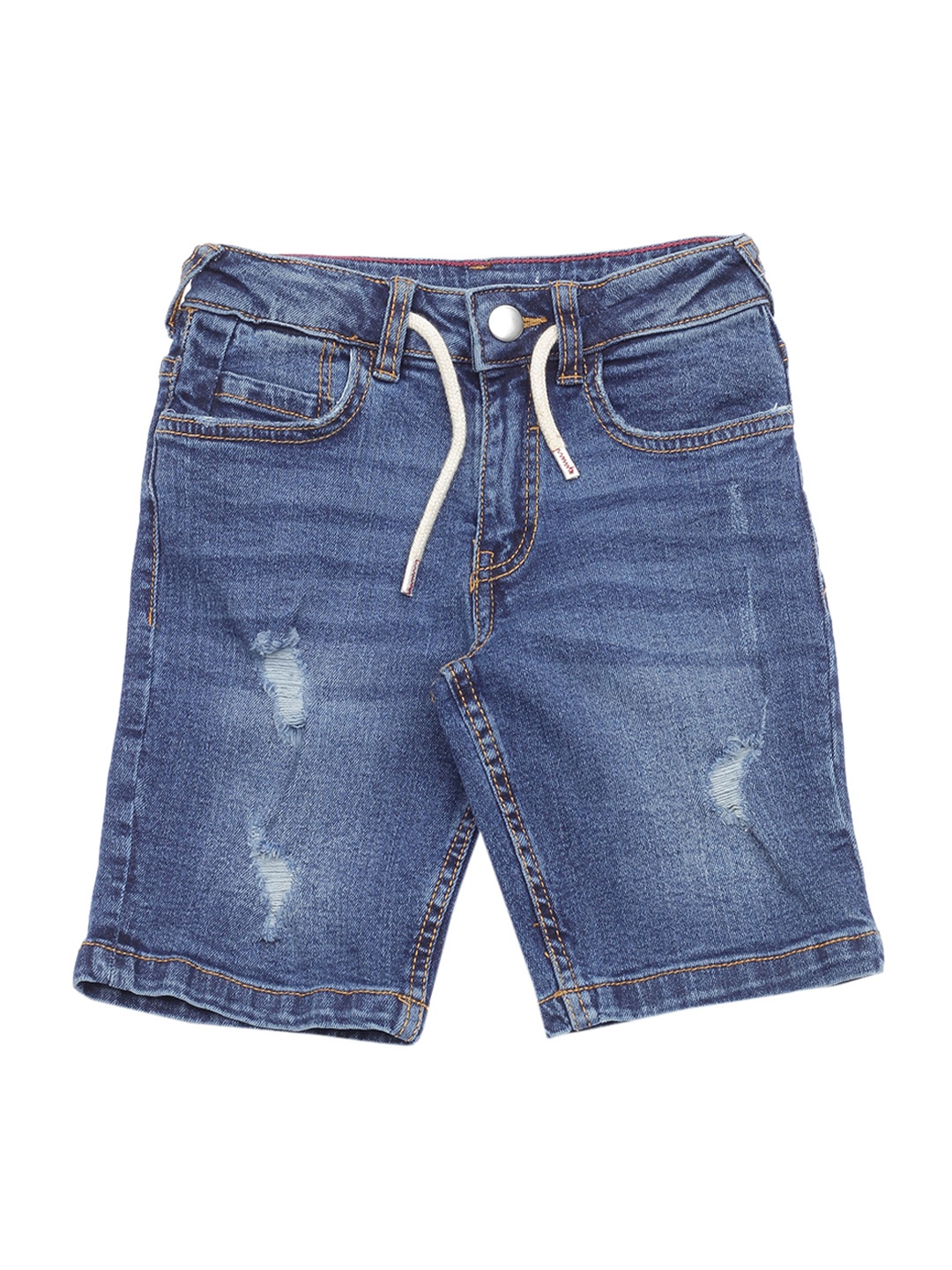 

Lil Lollipop Unisex Kids Blue Washed Denim Pure Cotton Shorts