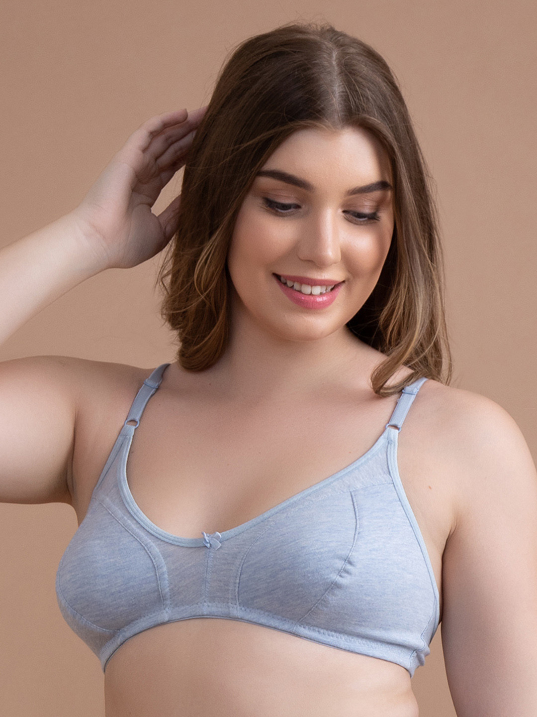 

Clovia Blue Cotton Bra -Non-Padded Non-Wired