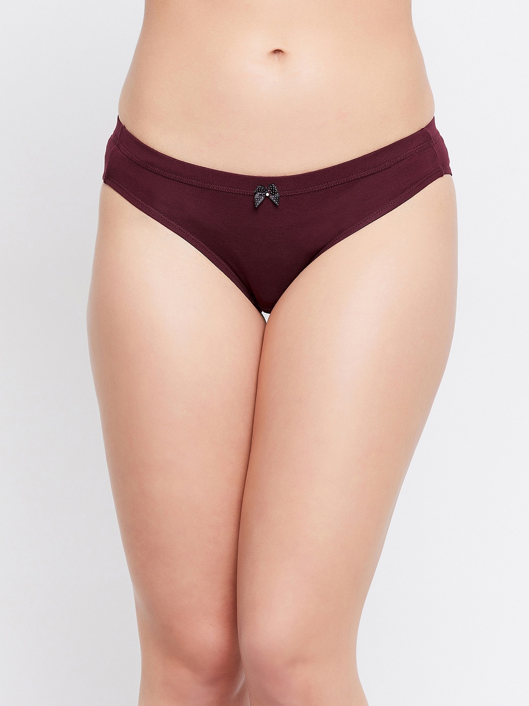 

Clovia Women Maroon Solid Cotton Bikini Briefs PN3494A093XL