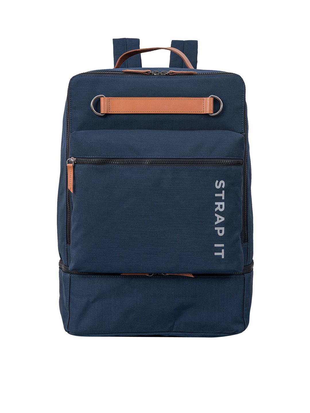 

STRAP IT Unisex Navy Blue Contrast Detail 15 Inch Laptop Backpack