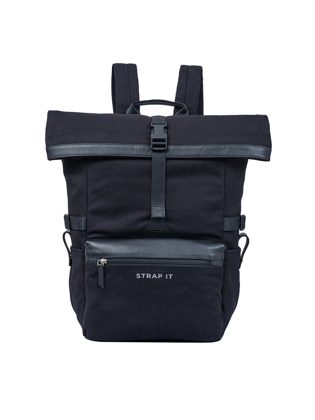 

STRAP IT Unisex Black Laptop Backpack