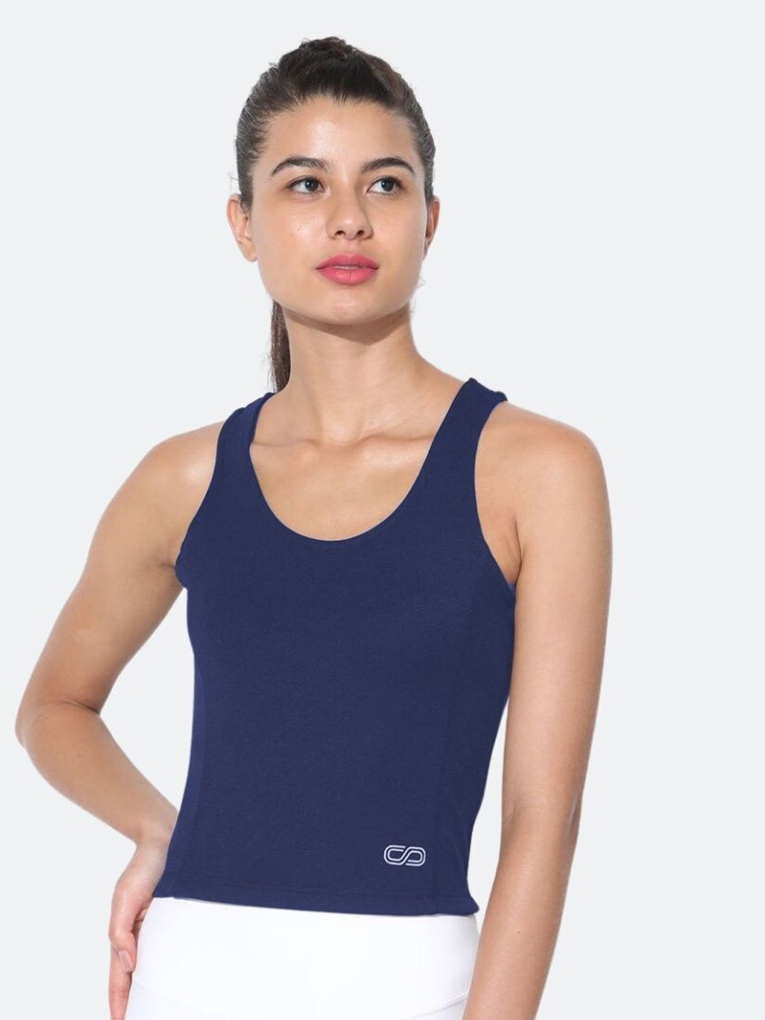 

Silvertraq Navy Blue Tank Crop Top