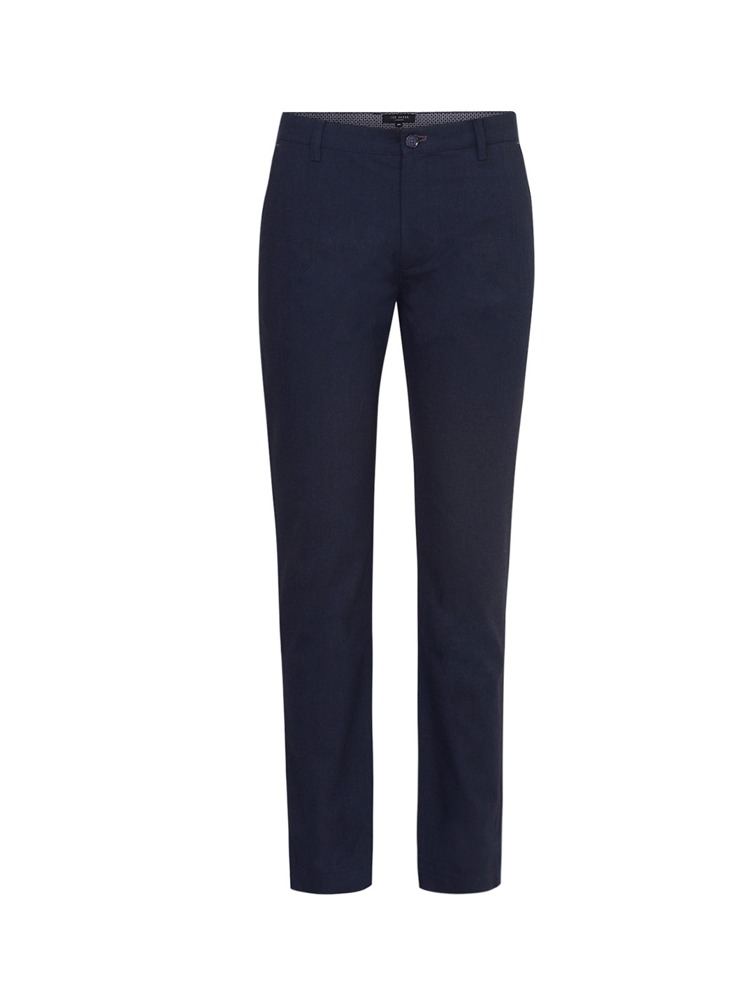 

Ted Baker Men Navy Blue Regular Fit Pure Cotton Trousers