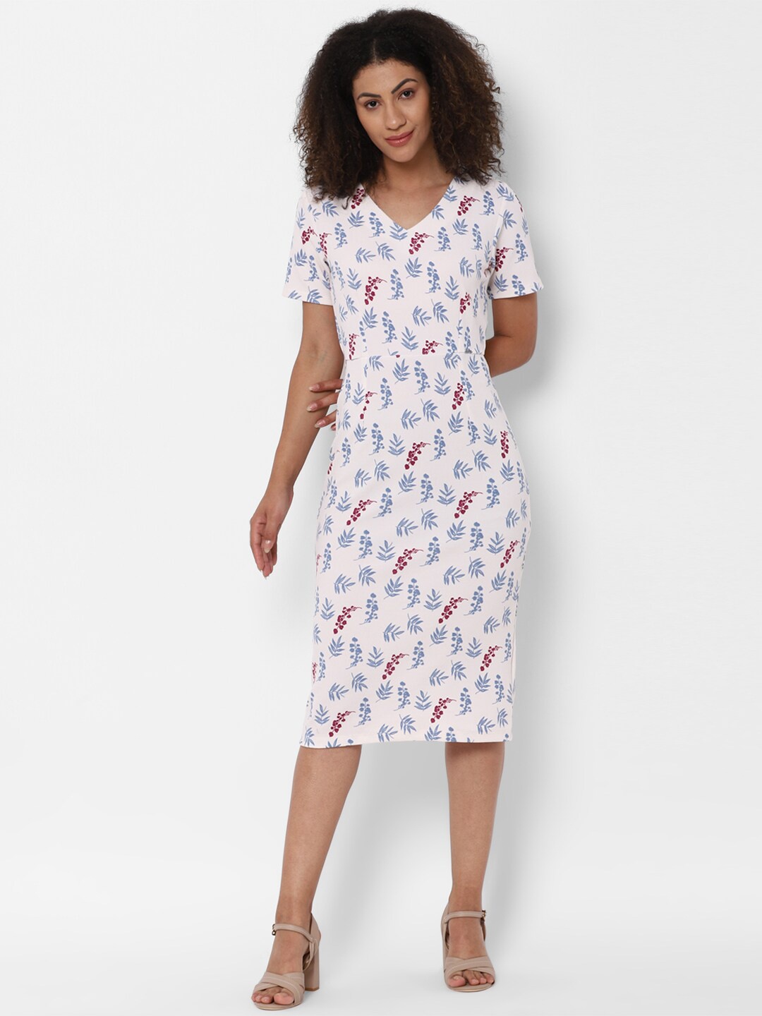 

Allen Solly Woman Women White Floral Printed Sheath Midi Dress