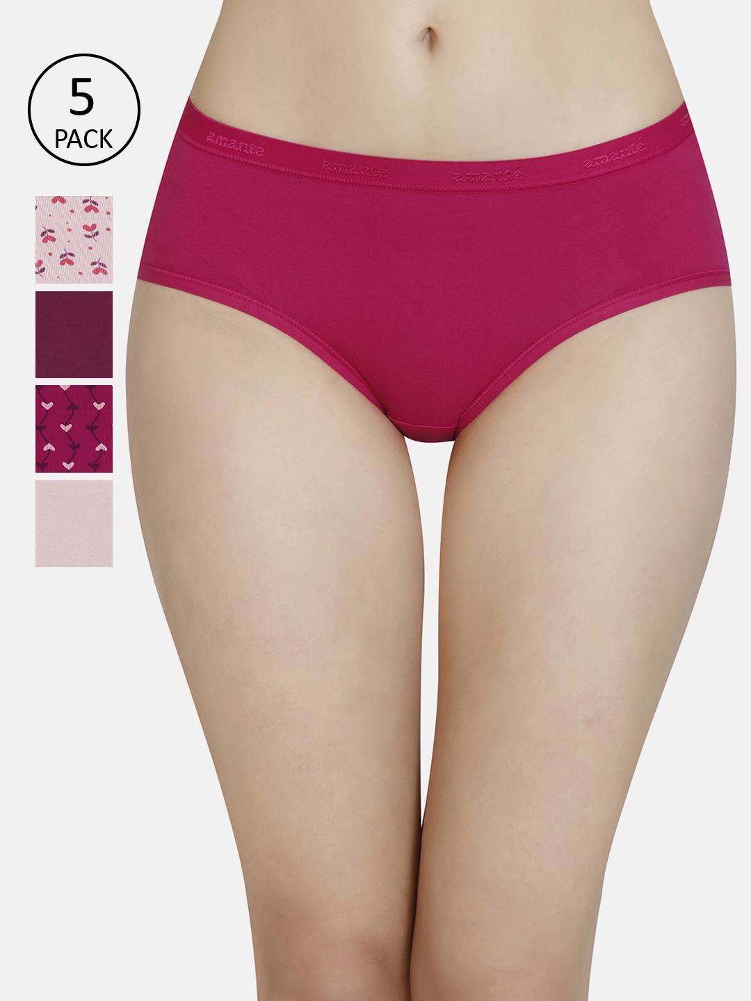

Amante Women Pack of 5 Assorted Low-Rise Hipster Briefs PPK45301