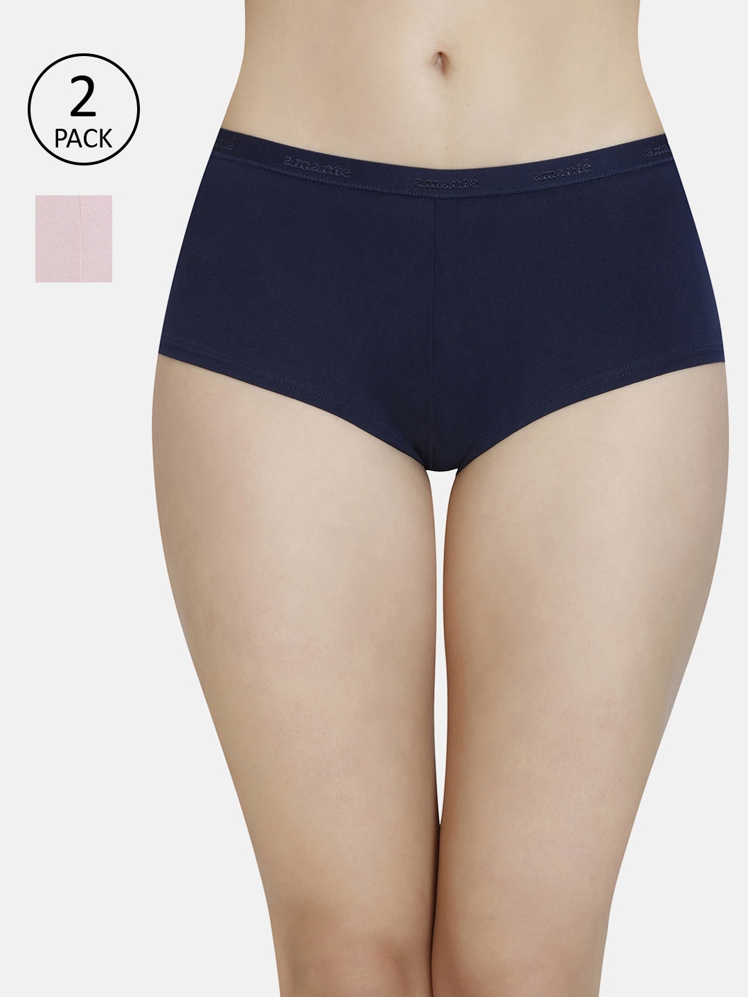 

Amante Women Pack of 2 Low Rise Boyshort Brief - PPK62001, Assorted