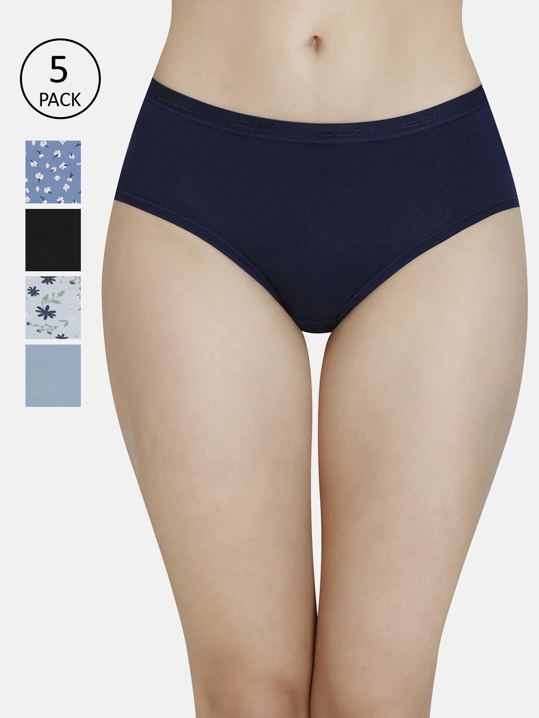 

Amante Women Pack of 5 Assorted Low-Rise Hipster Briefs PPK45301