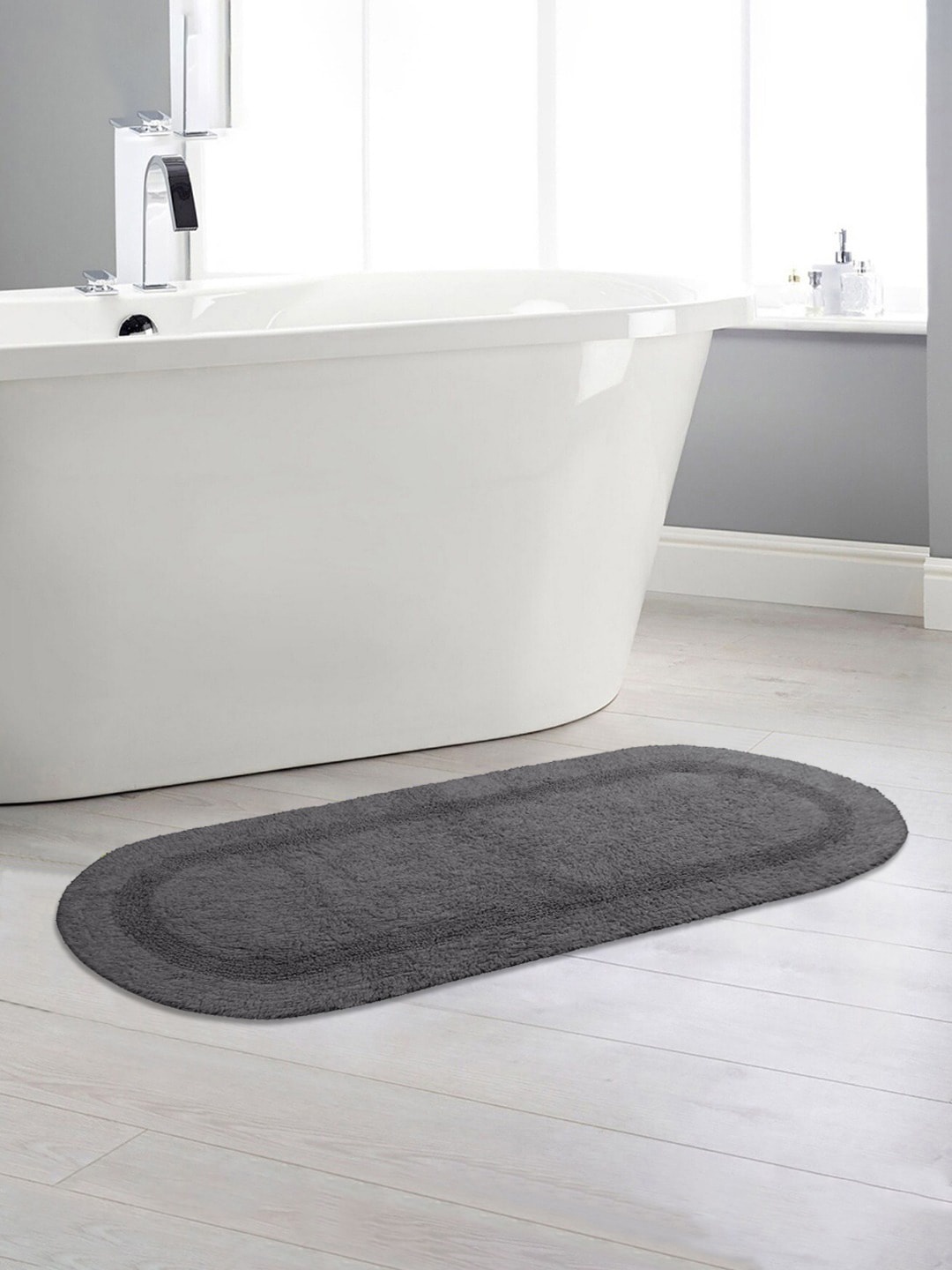 

Saral Home Grey Pure Cotton Bath Rugs Set Of 2