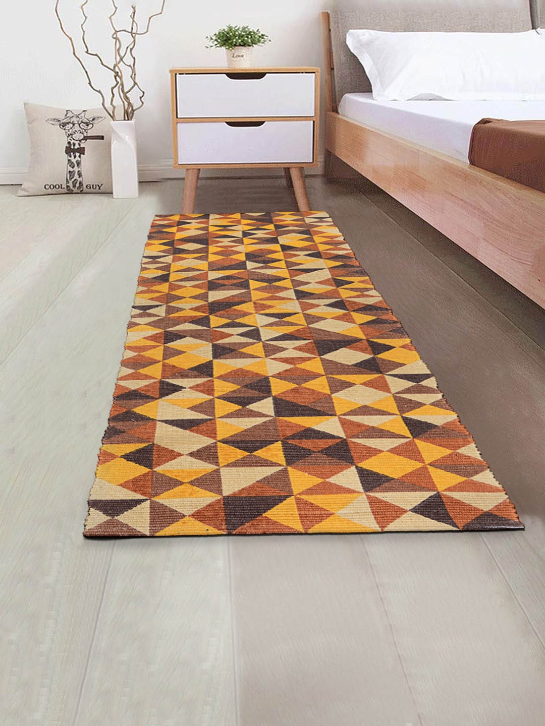 

Saral Home Yellow Cotton Geometric Printed Anti Skid Floor Runner
