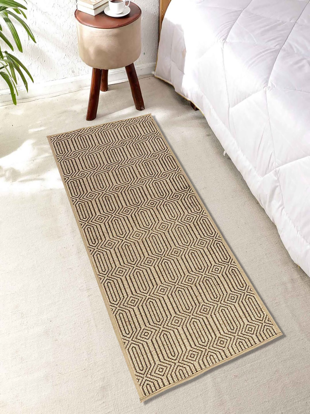 

Saral Home Grey & Beige Geometric Woven Deisgn Cotton & Jute Floor Runner