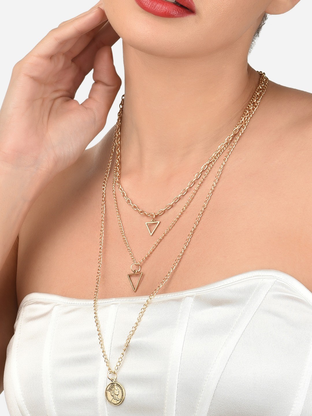 

AMI Gold-Toned Gold-Plated Layered Chain